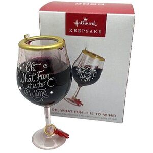 Hallmark Keepsake 2023 Christmas Ornament Oh What Fun It Is To Wine Glass Red